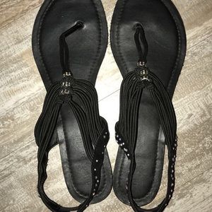 Black low wedge dress shoes